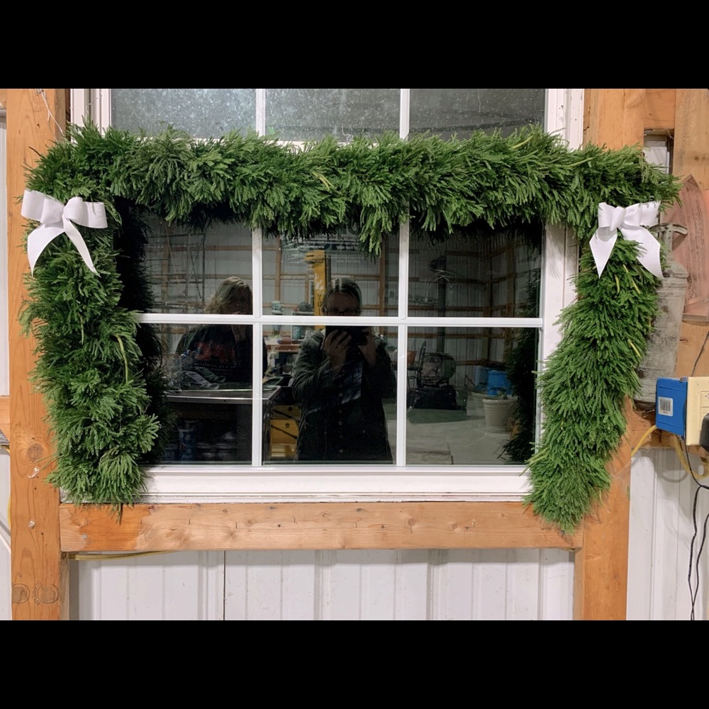 COPY - 6 ft Christmas Garland white bows